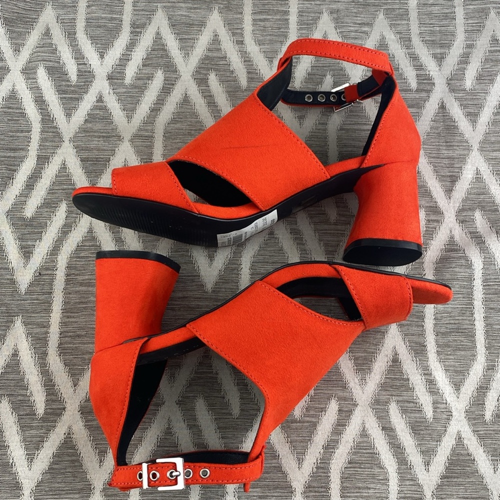 Top Shop Red Destiny Suede Cutout Heels Size: 7 - Picture 3 of 4